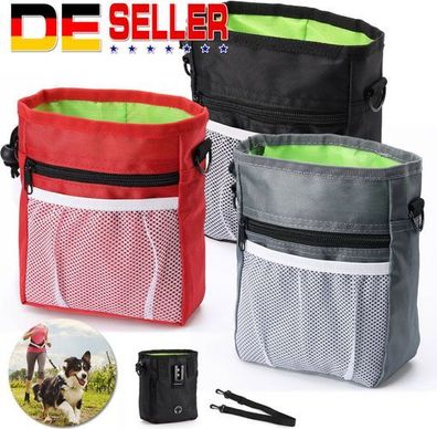 Futterbeutel Hund Schwarz 300ml - Snacktasche verstellbar 3 Tragearten