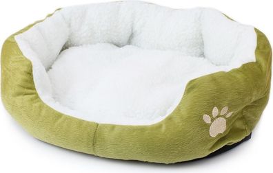 Katzenbett 50x40cm Grün - Hundekorb Micro-Wildleder weich