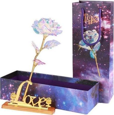 24K Gold Rose Galaxy Regenbogen Variante - Geschenk Jahrestag