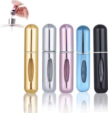 5x Parfümzerstäuber 5ml nachfüllbar - Mini Reiseflakon
