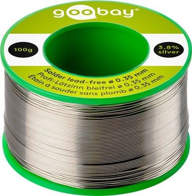 Profi Lötzinn bleifrei ø 0,35 mm, 100 g - Zusammensetzung: 3,8 % Silber, 0,7