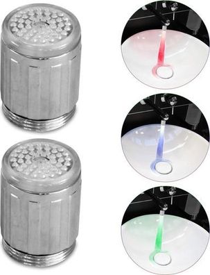 Eaxus 2x LED Wasserhahnaufsatz RGB - Farbwechsel ohne Batterie