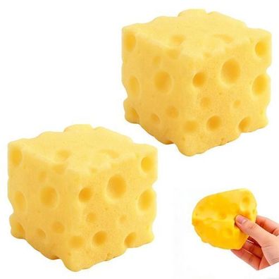 2x Käse Squishy Gelb - Stressball Anti-Stress Spielzeug