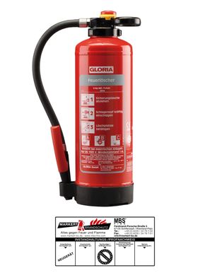 Gloria PX 6 PRO - 6 kg ABC - Pulver Feuerlöscher 15LE - inkl. Halterung u. Plakette