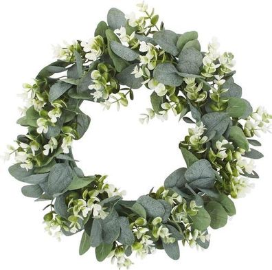 Türkranz Eukalyptus 16 Zoll Grün - ganzjährig Deko rund