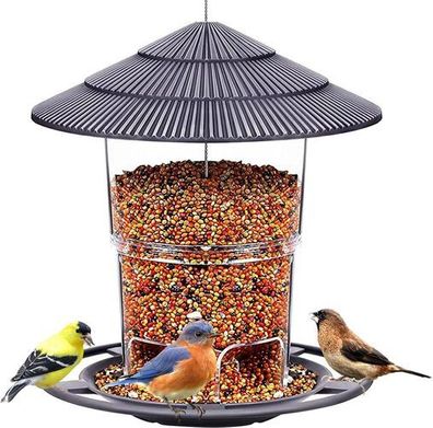 Vogelhaus Schwarz wetterfest - Vogelfutterspender Garten Balkon