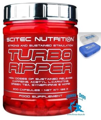 Scitec Nutrition Turbo Ripper 100 Kaps. Fatburner Fettverbrenner+ Pillenbox
