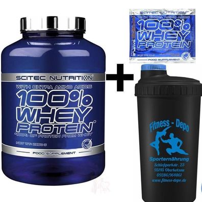 Scitec Nurition 100% Whey Protein + Shaker (25,98 €/ kg