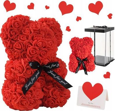 Rosenbär Rote Rosen 25cm 600 Stück - Universalgeschenk Frauen