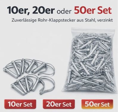 Rohrklappstecker Stahl verzinkt Rohr Klappsplint Klappstecker Klappsplint Hänger
