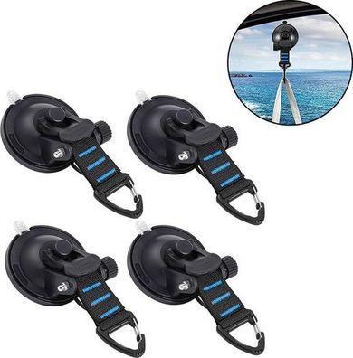 4x Saugnapf Haken Extra Stark - Camping Vorzelt Wohnmobil Blau