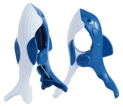 eCa Strandtuch-Klammer Haifischform 2 Stück - Handtuchclip