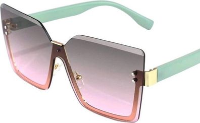 Sonnenbrille Damen Elegant Eckig Braun-Rosa - One Size