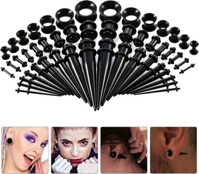 Ohr Stretching Kit 50 Teile 14G-00G - Acryl Silikon Set