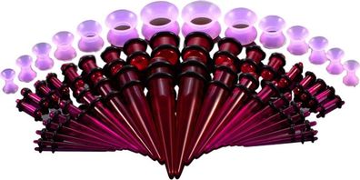 50x Ohr-Expander Set Lila - Tunnel Piercing hypoallergen
