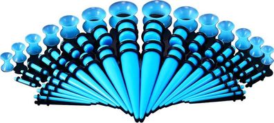 50x Ohr-Expander Set Blau - Tunnel Piercing hypoallergen