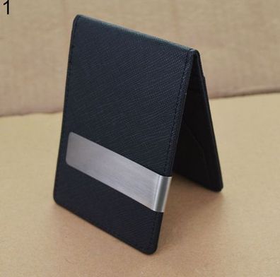 Herren Slim Wallet Schwarz-Rot - Geldscheinklammer Kartenhalter