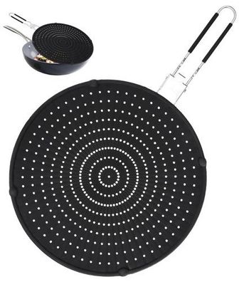 Topfspritzschutz Silikon 32cm Schwarz - Klappgriff Universal