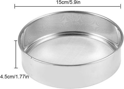 Mehlsieb Edelstahl Silber - Fine Mesh Küchensieb Backen