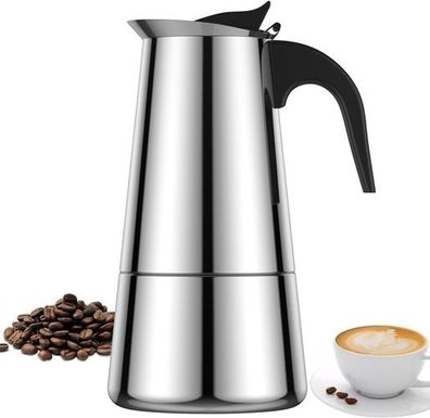 Espressokocher 200ml Edelstahl - Moka Kanne Induktion Camping