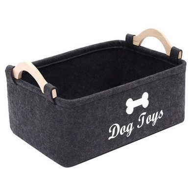Aufbewahrungskorb Hundespielzeug Schwarz 38x25x18cm - faltbar