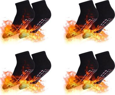 4 Paar Selbsterwärmende Socken Schwarz - Winter Thermosocken