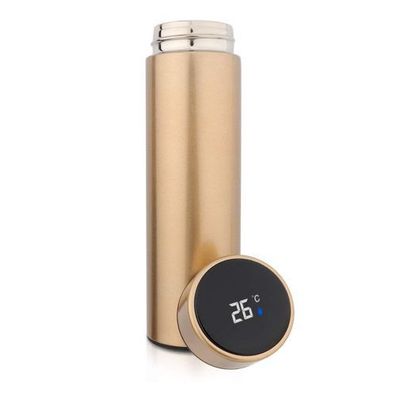 Thermosflasche 500ml Gold - Edelstahl LED-Temperaturanzeige