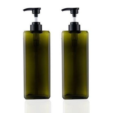 2x Pumpflaschenspender 1000ml quadratisch - Lotionspender nachfüllbar