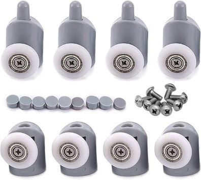 8x Duschkabine Laufrollen 23mm - Duschtür Rollen Ersatzteil