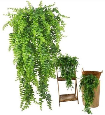 Künstliche Farn-Blume Grün hängend - Deko Wanddekoration