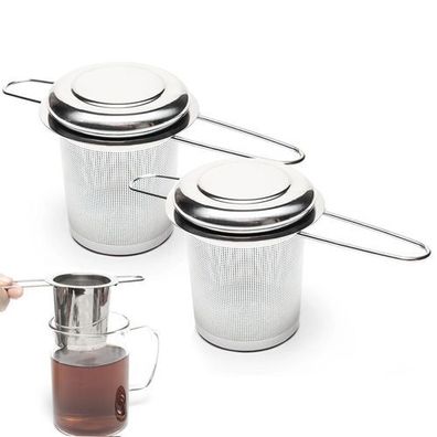 Teesieb Edelstahl für Tasse - faltbare Griffe spülmaschinenfest