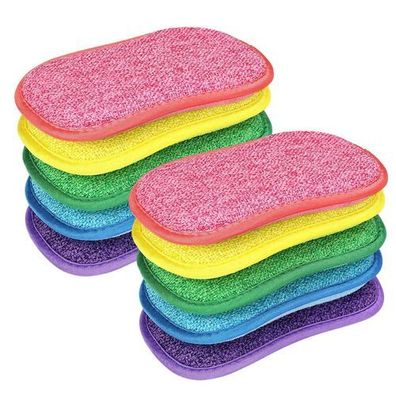 10x Spülschwamm Waschbar Bunt - Küchenschwamm wiederverwendbar