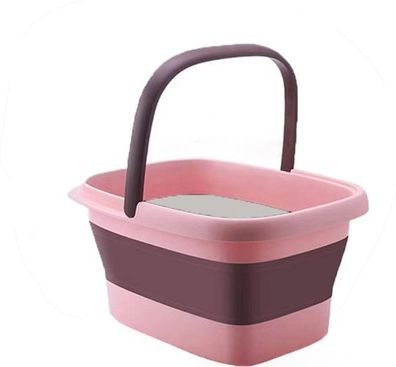 Faltbare Fußbadewanne Rosa - Massage tragbar mit Griff
