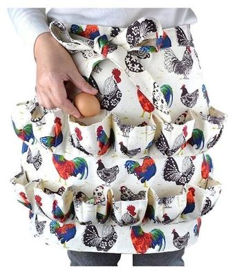 Eiersammelschürze 12-Fach Weiß - Unisex für Bauernhof