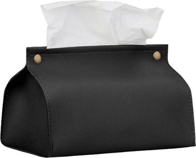Taschentuchbox Leder Schwarz - Organizer Haus Büro Auto