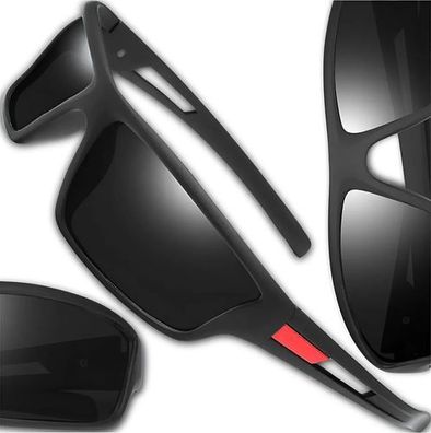 Sport Polarisationsbrille Schwarz - Outdoor UV400 Autofahren
