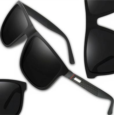 Nerd Sonnenbrille Schwarz Vintage - polarisiert Damen Herren