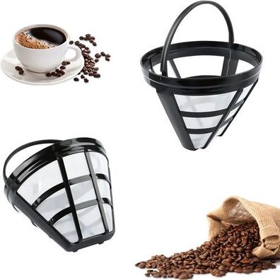 2x Permanenter Kaffeefilter mit Griff - wiederverwendbar waschbar