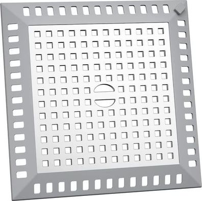 Duschsieb Quadratisch Silber 12,5x12,5cm - Haarsieb Abfluss