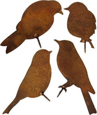 Rost Vogel Gartendeko Rostoptik - Gartenstecker mit Schraube