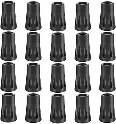 20x Gummipuffer Set Schwarz - Wanderstöcke Asphaltpads
