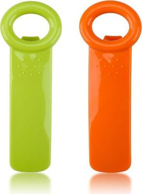 2x Deckelöffner Schraubgläser Grün-Orange - Glasöffner ergonomisch