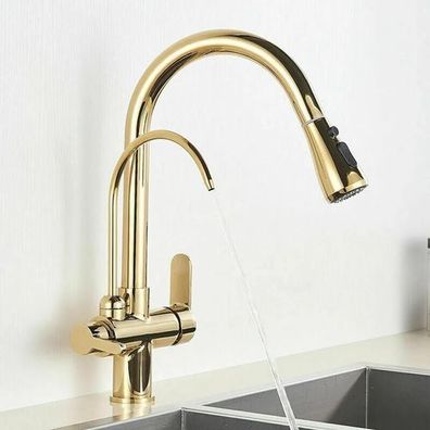 Küchenarmatur 3-Wege Wasserfilter - Trinkwasser ausziehbar 45,7cm