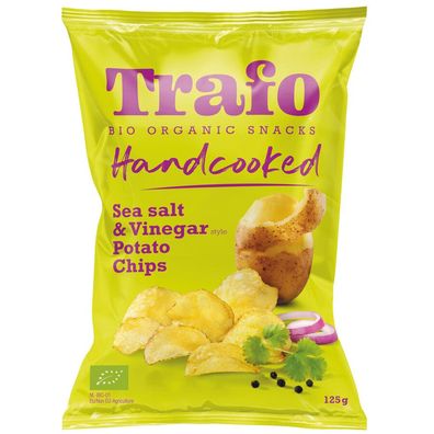 3x Trafo Handcooked Chips Salt & VInegar 125g