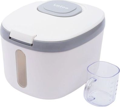 Getreidebehälter 5kg Grau mit Messbecher - Reisspender Küche