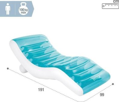 4x Aufblasbarer Sessel Intex Blau 191x67x89cm
