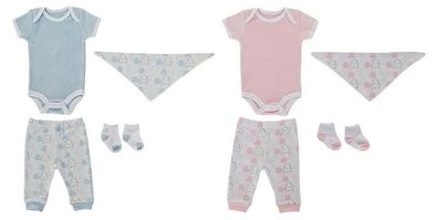 Baby Geschenkset DKD Home Decor Blau-Weiß-Rosa - 2-teilig