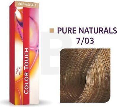 Wella Color Touch Pure Naturals 7/03 60ml - Medium Blonde Natural Gold