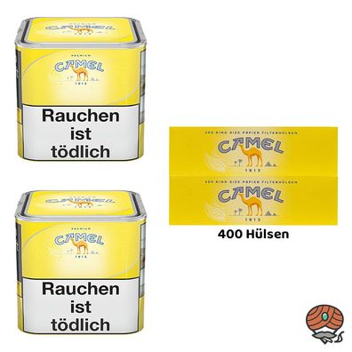 Camel Feinschnitttabak Dose 2x 58g + 400 Camel Hülsen