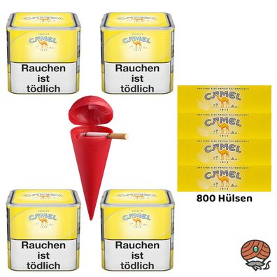Camel Feinschnitttabak Dose 4x 58g, 800 Hülsen, Strandascher